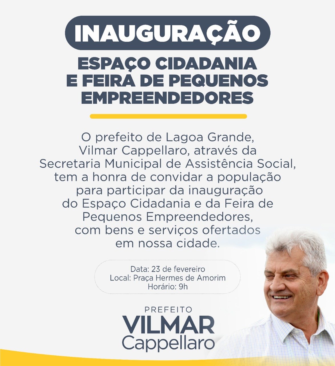 Prefeito Vilmar Cappellaro Inaugura Amanh O Espa O Cidadania Blog Do