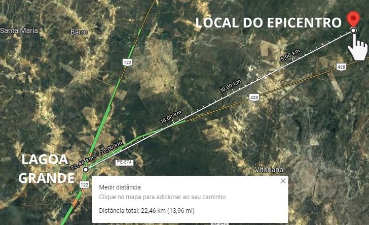 Tremor de terra Laboratório Sismológico divulga local do tremor de